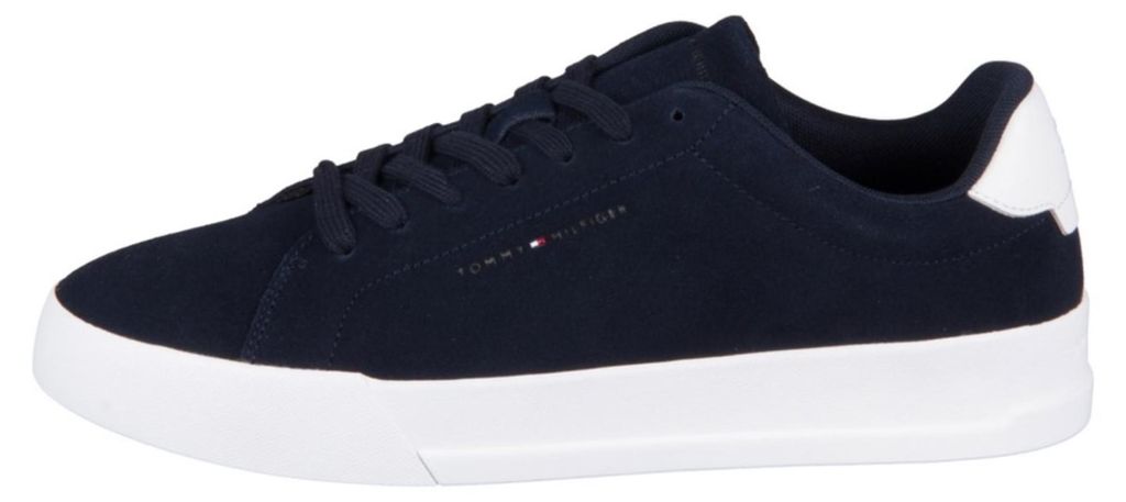 Tommy Hilfiger Court Core Suede Herrenschuhe sportlicher Schnürer Blau Freizeit, Schuhgröße:44 EU