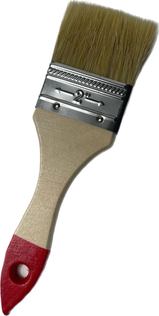 6 Stk Flachpinsel Chinaborste hell 50 mm Lackierpinsel Lasuren Malerpinsel rot
