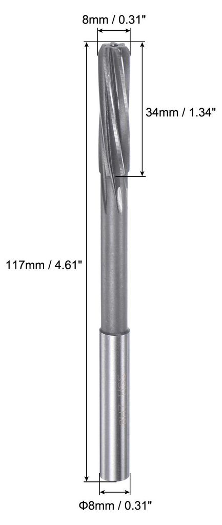 Spann Reibahle 8mm H7 4241 Hochgeschwindigkeitsstahl Spiralnuten Drehmaschine Reibahle Fr?ser