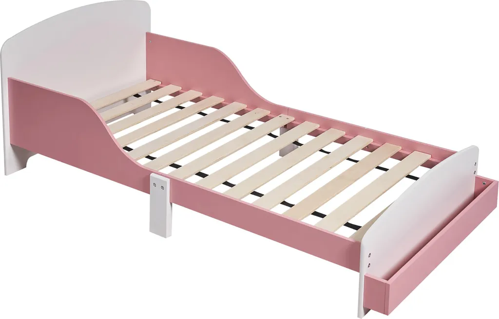 Lit junior Relaxdays blanc avec garde-corps antichute pour jeune enfant