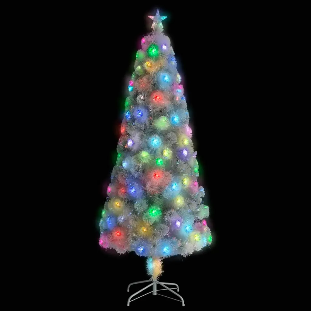Arbre de Noël Artificiel Lumineux Fibre Optique 240cm VidaXL Blanc