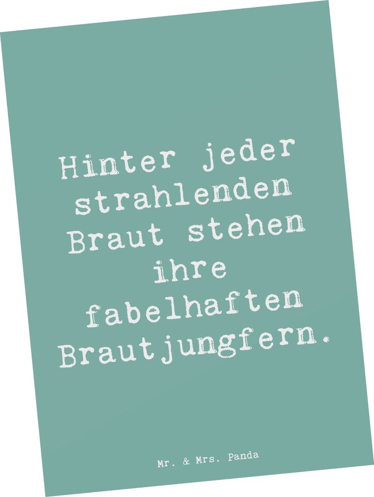 Mr. & Mrs. Panda Postkarte Spruch Fabelhafte Brautjungfern - Meeresbrise - Geschenk, gemeinsame Momente, spruchkarte, Heirat, bildkarte, Postkarten...