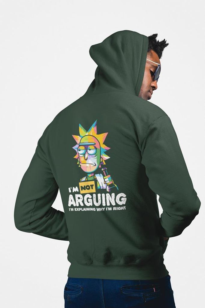 D&B Uni Hoodie ZIPMO00049 Rick And Morty Waldgrün-Größe 3XL