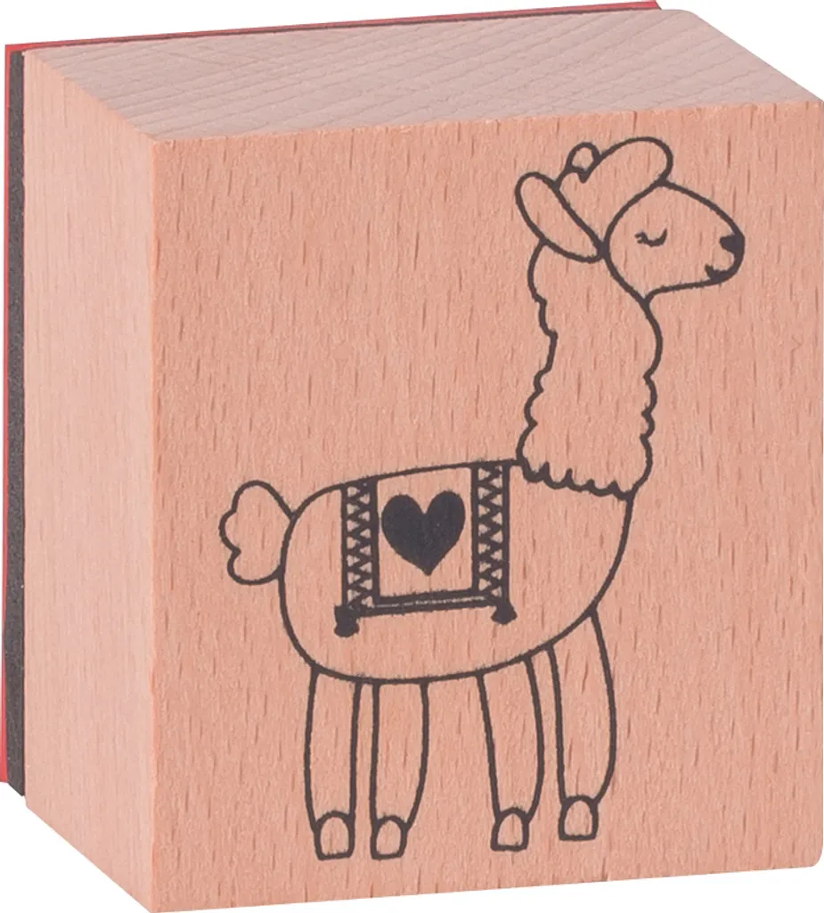 Set de tampons Llama en bois 12x10cm avec motifs haute précision Heyda