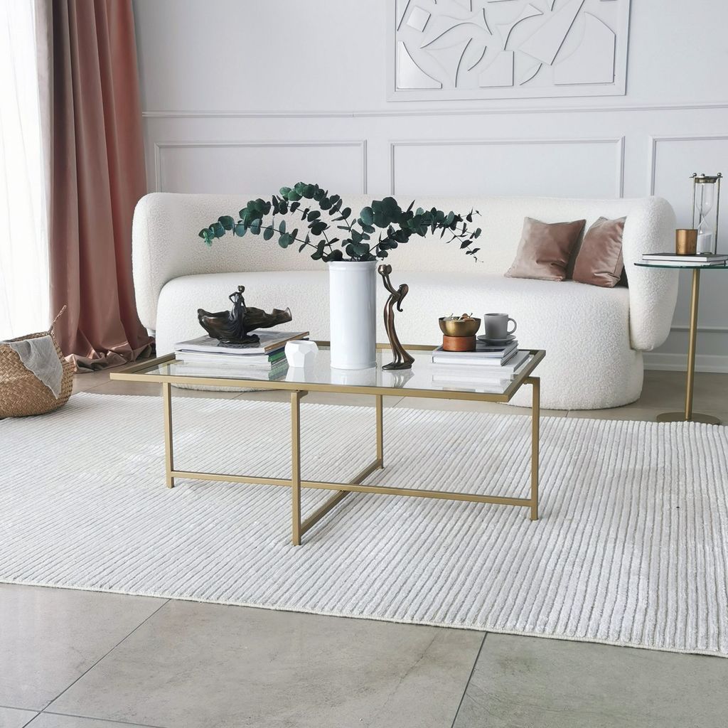 Skye Decor, Sun S410, table basse, or, 100 % verre trempé, Image du produit 