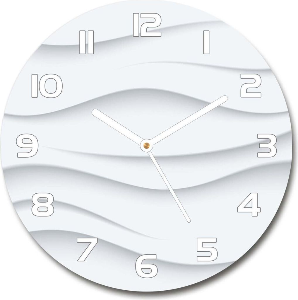 Wanduhr aus Glas 30fi Glasbild Glasuhr Gehärtetes Glas - weisse-zeiger - Waves abstraction