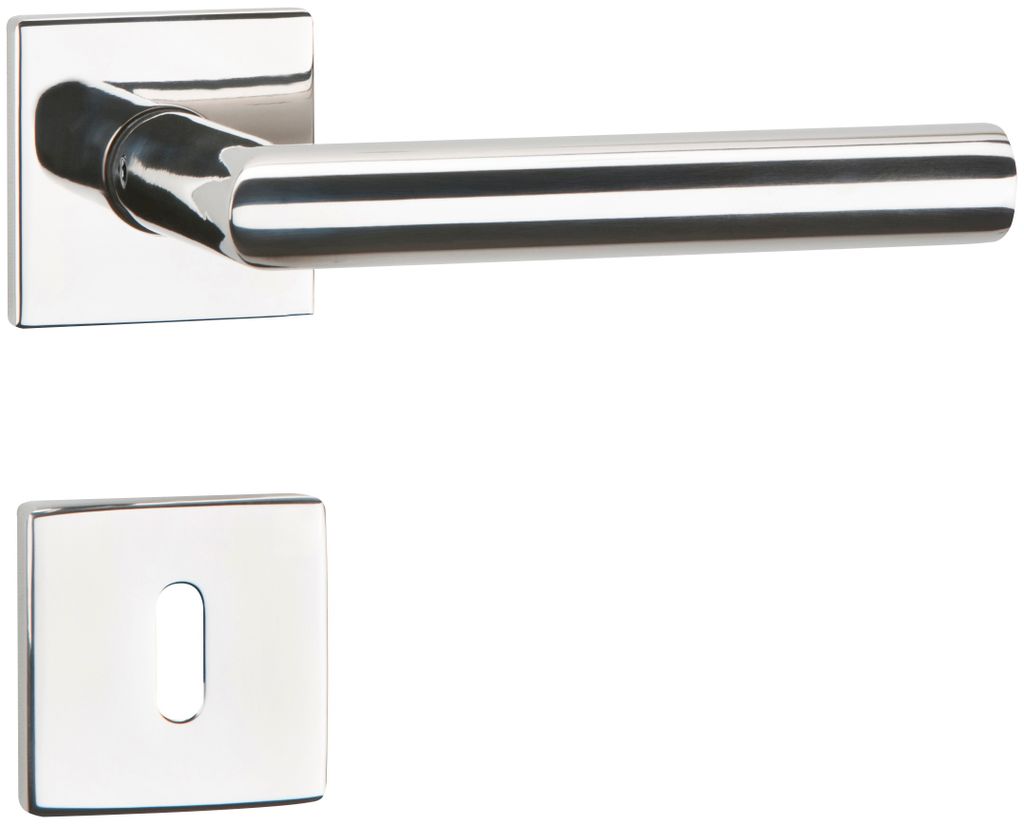 Hermat ZT.Drückergrt. 1802/2611, flache kantige Magclip Rosetten, Bbt gel.,