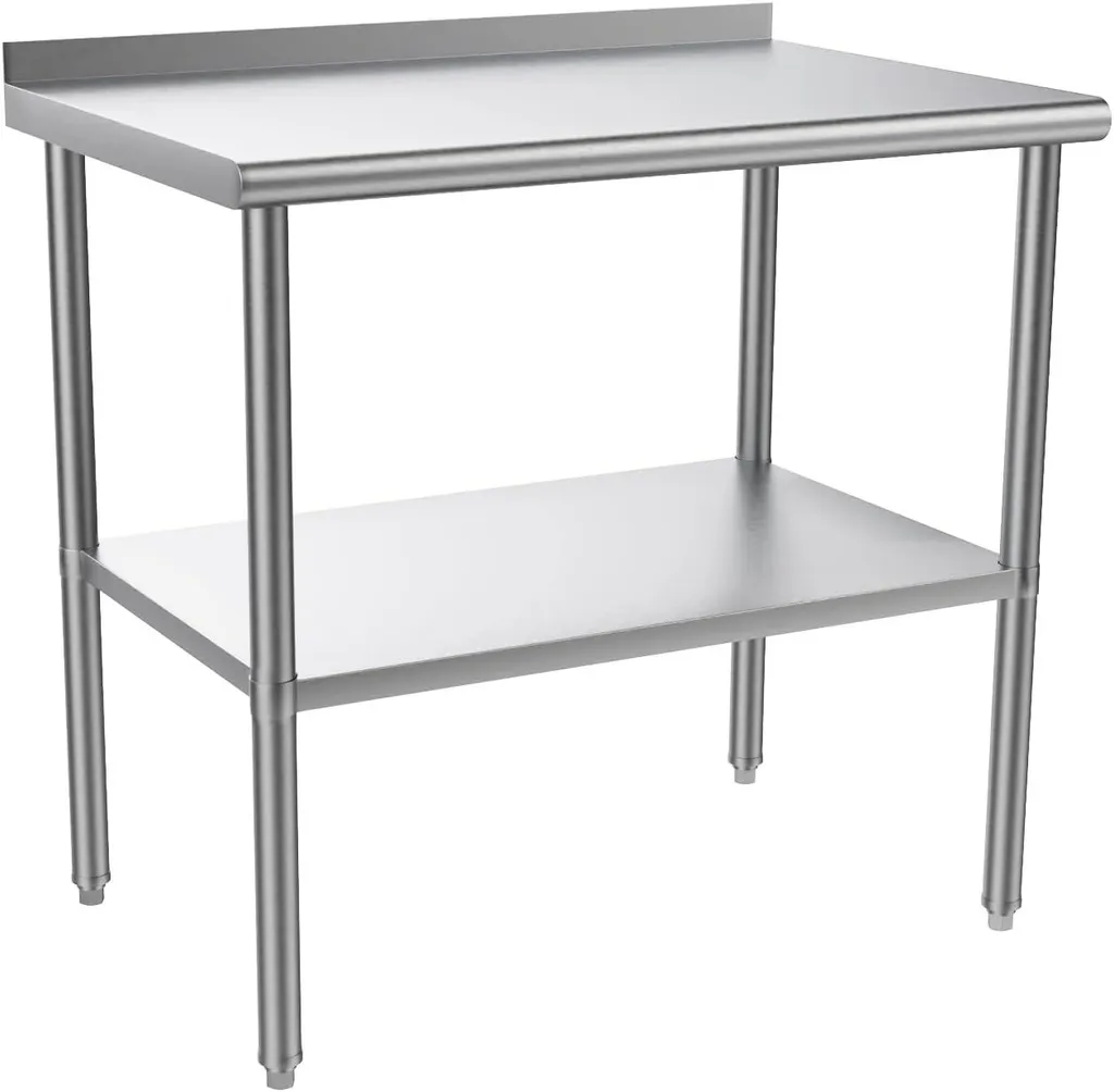 FCH Banco da Lavoro Inox 91x60cm con Ruote | Tavolo Cucina Professionale
