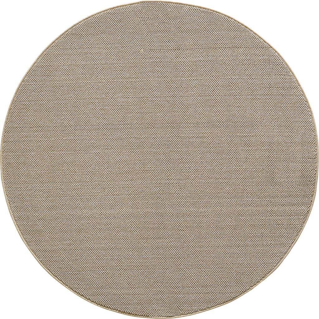 Villa Möbel Looivo Wohnzimmer-Teppich, Schlingenteppich, Frisee, Einfarbig, Farbe:Beige, Grösse:120 cm Rund