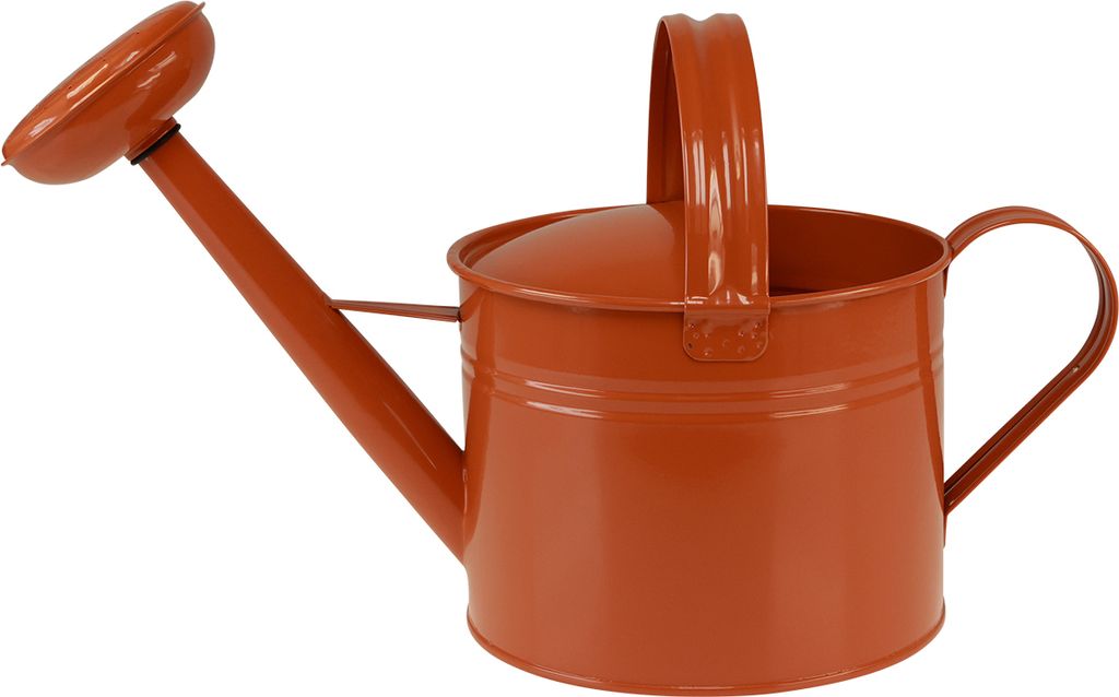 Metall Deko Gießkanne im Landhausstil Orangebraun 26cm 5L - Vielseitig einsetzbar als Pflanzgefäß & Dekokanne