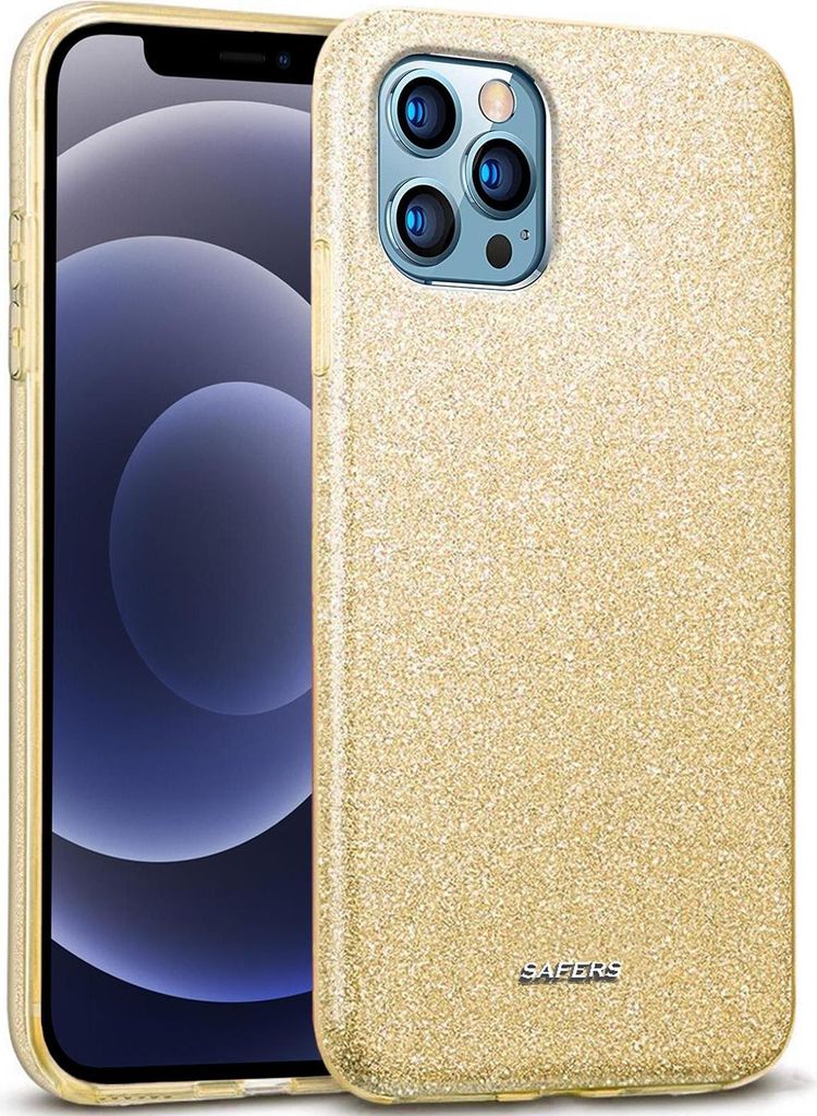 Handy Case für iPhone 12 Pro Max Hülle Glitzer Cover TPU Schutzhülle, Gold