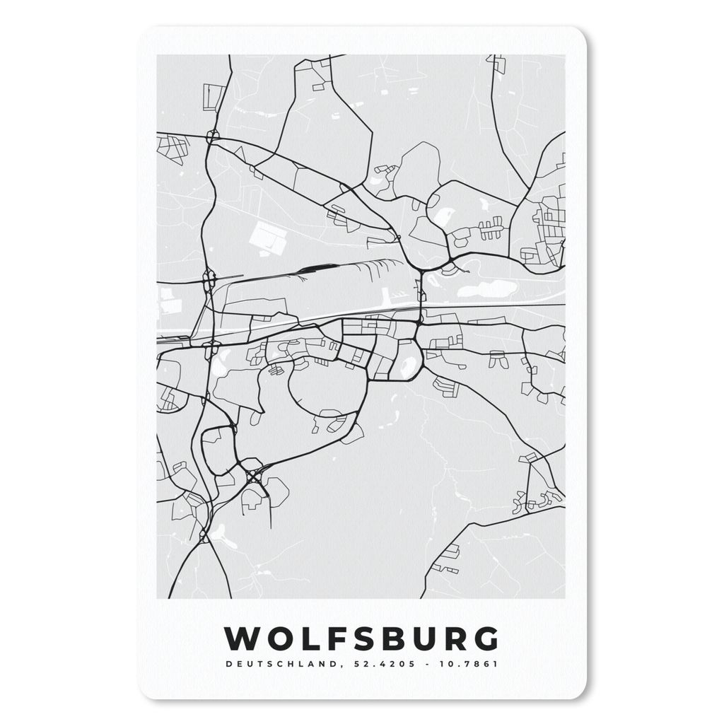 MuchoWow Mauspad Mousepad Karte - Wolfsburg - Karte - Deutschland 40x60 cm - Mousepads - Maus Mat - Pad - Mausunterlage - Schreibtisch Accesoire