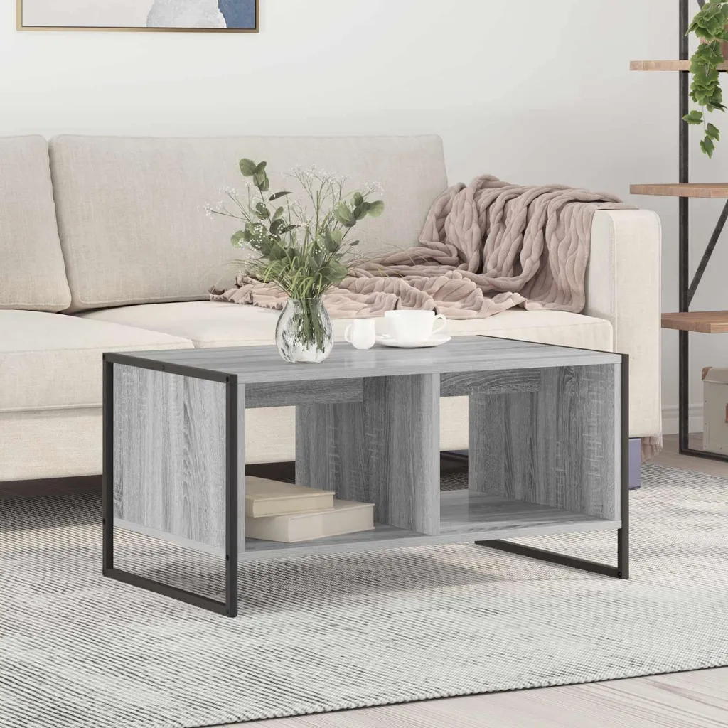 Maison Exclusive - Tavolino Sonoma grigio 80 x 50 x 40 cm Materiale ligneo