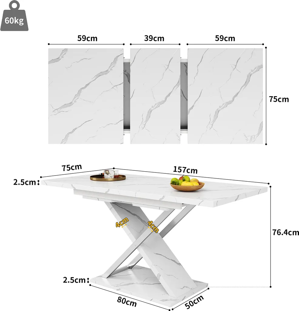 Table extensible 4 à 6 places pour petits espaces et salle à manger - 7