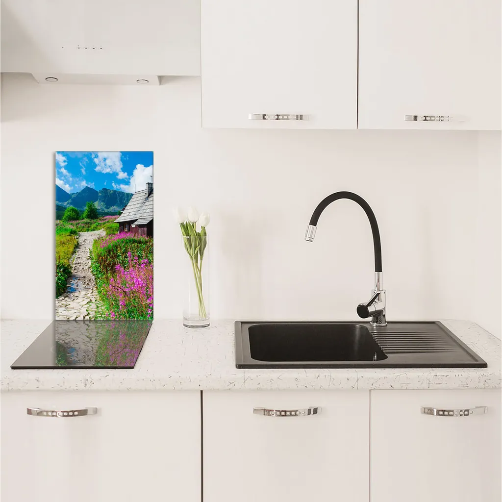 Vetro Protettivo 30x52 Paesaggio Villaggio per Piani Induzione - 3