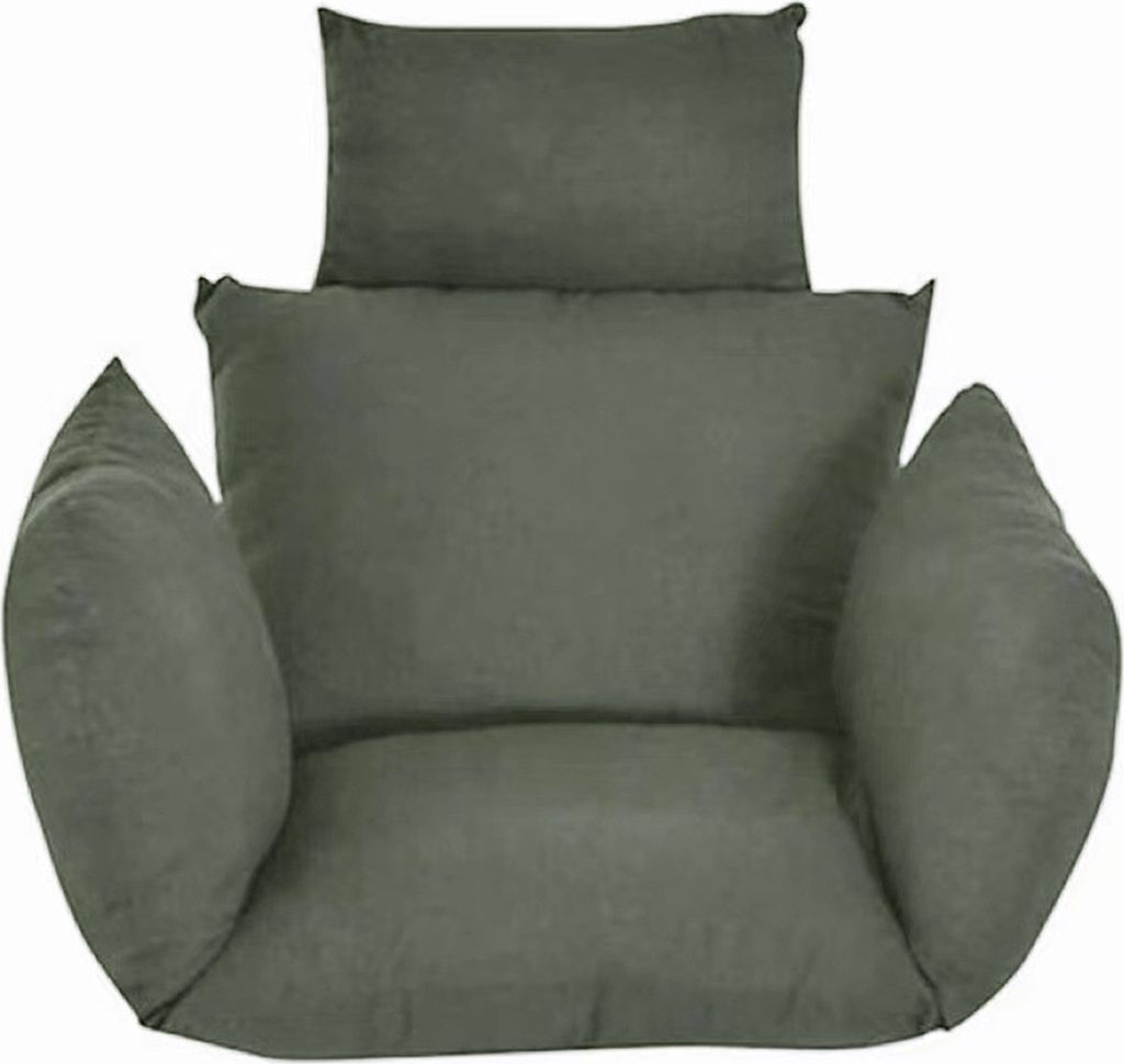 Eierstuhlkissen, Schaukelstuhlkissen mit Kopfstütze, waschbares Hängekorb-Sitzkissen, Ersatz für den Eierstuhl auf der Terrasse und im Garten