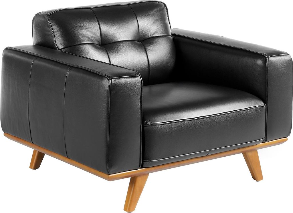 Angel Cerdá Chester-Sessel aus schwarzem Leder 5037