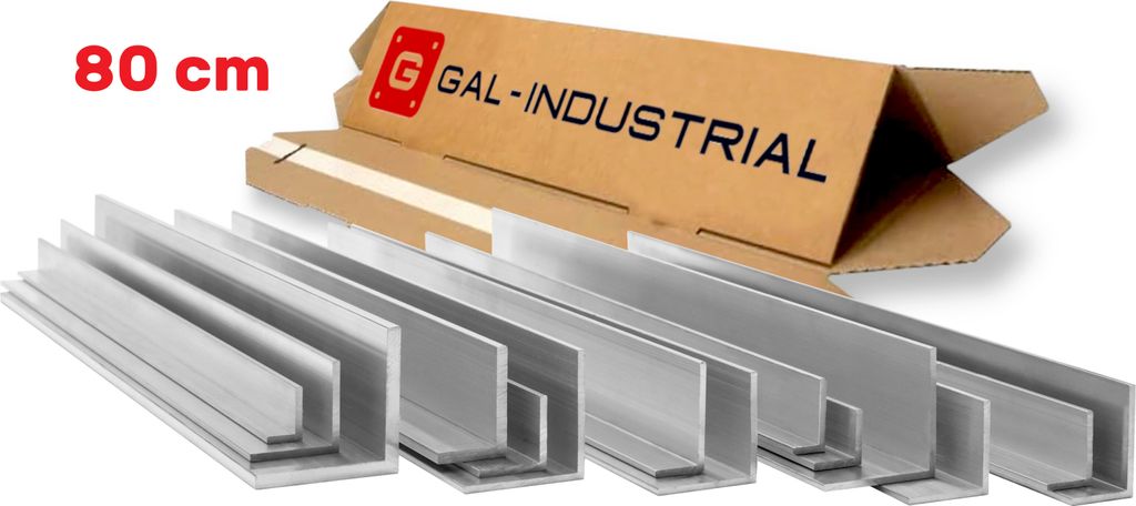 GAL-INDUSTRIAL | Winkelprofil Aluminium - 35x35x2mm – 80cm - Zuschnitt nach Maß