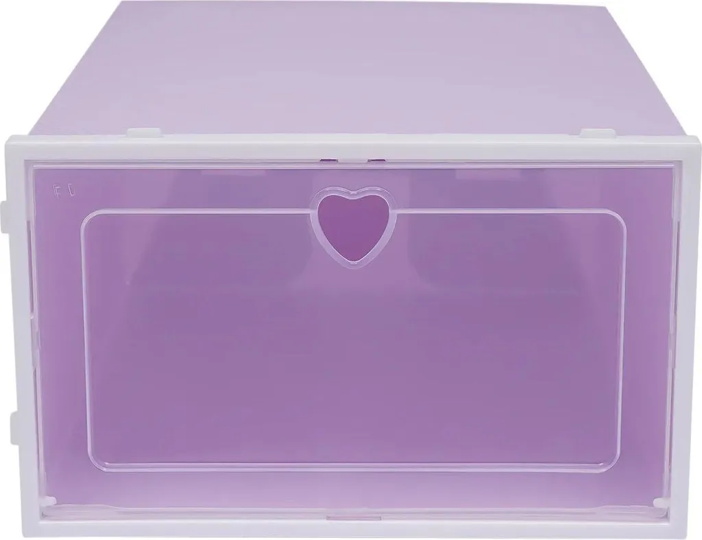 Lot de 20 boîtes à chaussures empilables violettes en plastique ABS résistant