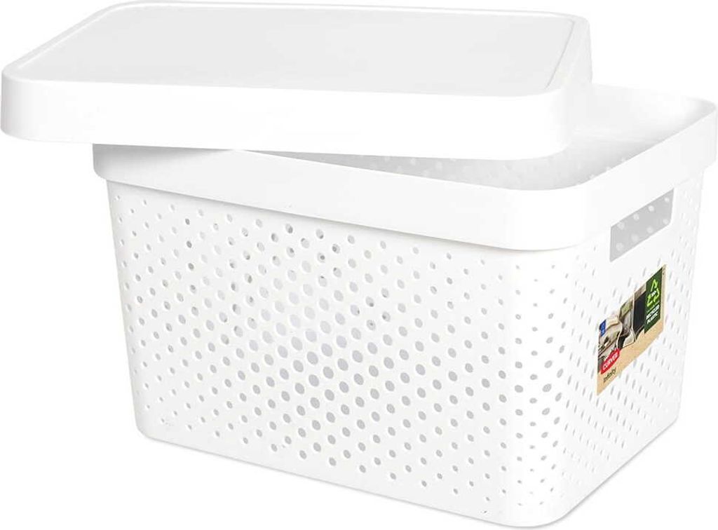 Úložný box Infinity s vekom biely bodky 17 l Obrázok produktu 5