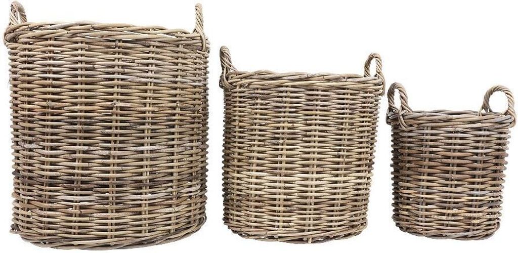 Weidenkörbe Rund Natural-Grey 3er-Set Produktbild 4