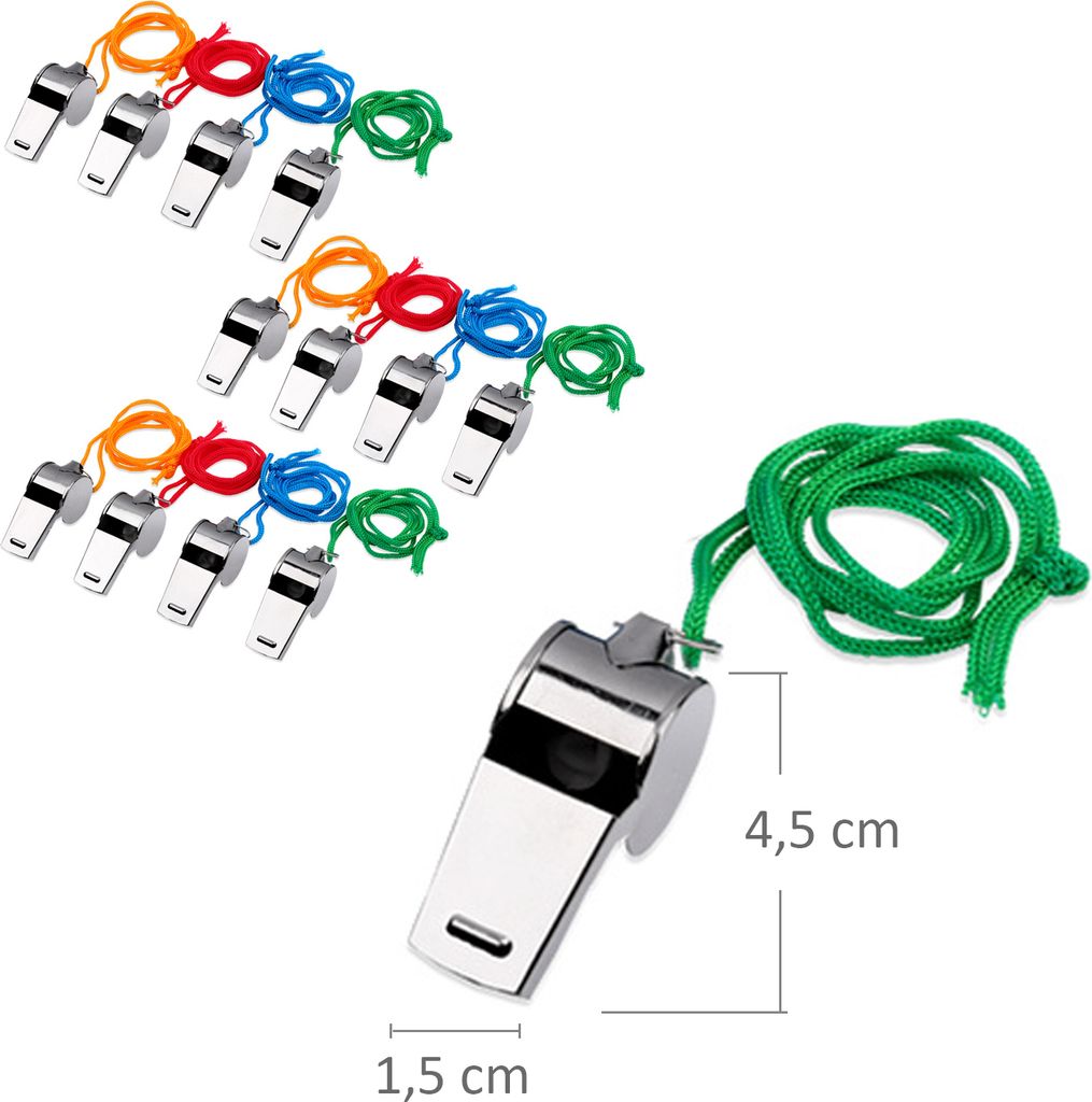 Schramm® 24er Pack Trillerpfeife Metall Triller Pfeife Produktbild 3