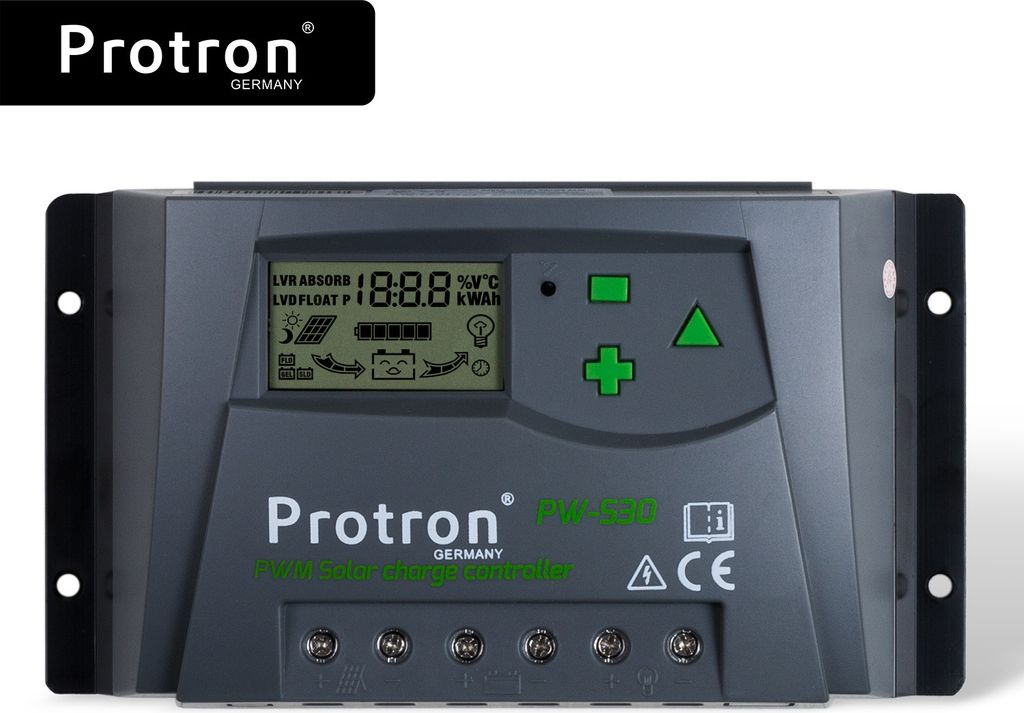 Protron PWM Solar Laderegler für Solarpanel 12V / 24V - 30A