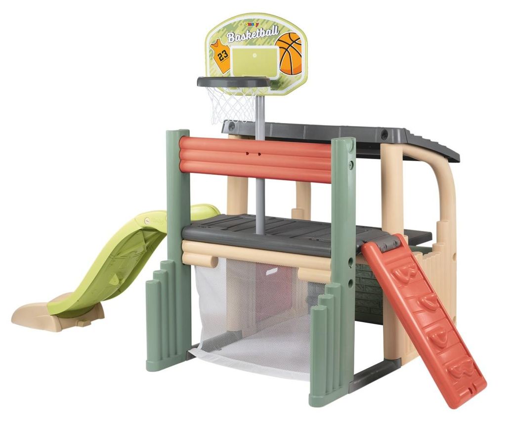 Smoby Fun Center Spielhaus 4-in-1 Spielgerät Rutsche Kletterwand Kunststoff