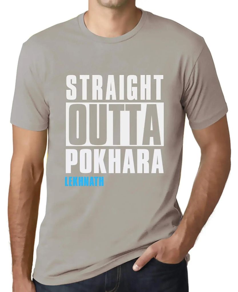 Herren Grafik T-Shirt Direkt aus dem Pokhara Lekhnath – Straight Outta Pokhara Lekhnath – Öko-Verantwortlich Vintage Jahrgang Kurzarm Lustige ...