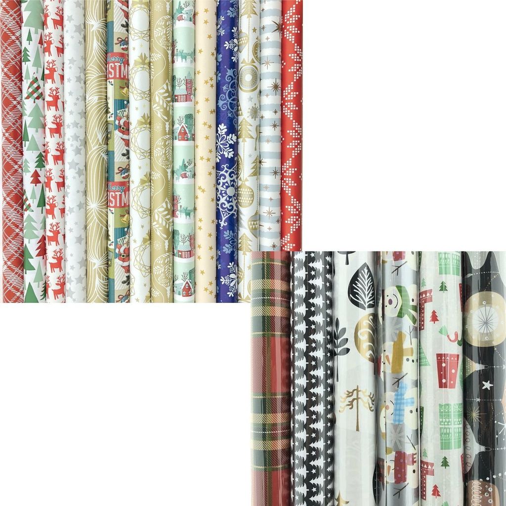 XXL Weihnachtsgeschenkpapier - Weihnachtspapier für Weihnachten - verschiedene Größen - 12 Rollen