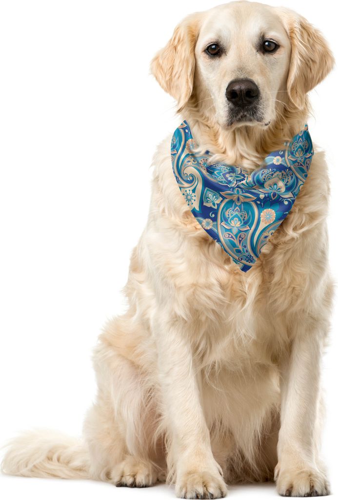 ABAKUHAUS Paisley Haustier Bandana, Inspired Persisch, 55x55 cm, Teal Navy und Tan