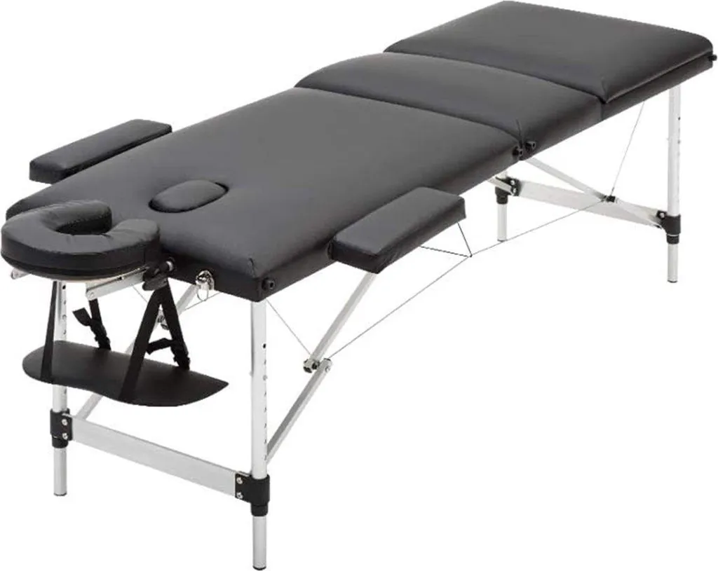 Table de massage ergonomique et légère - Lit de soin noir pliable