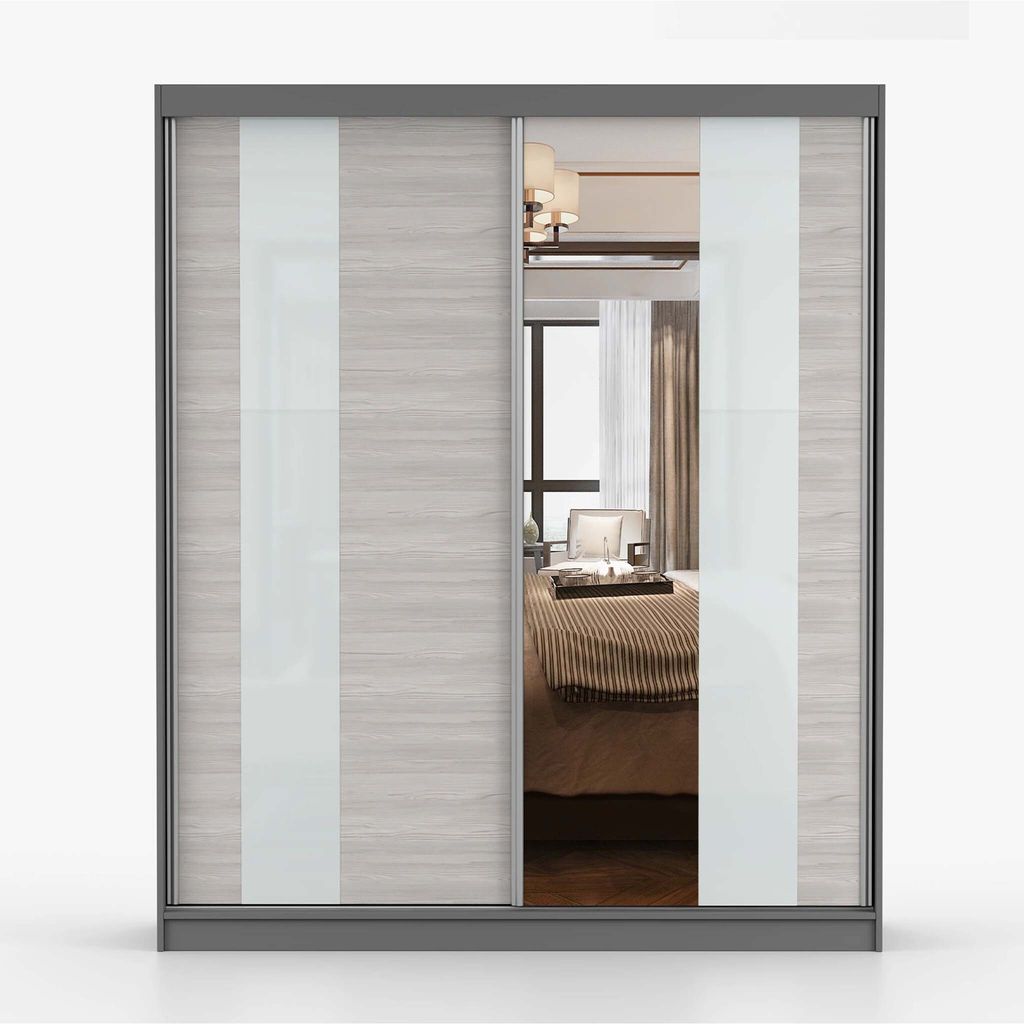 Schwebetürenschrank Kleiderschrank Schrank 183 cm Produktbild 2