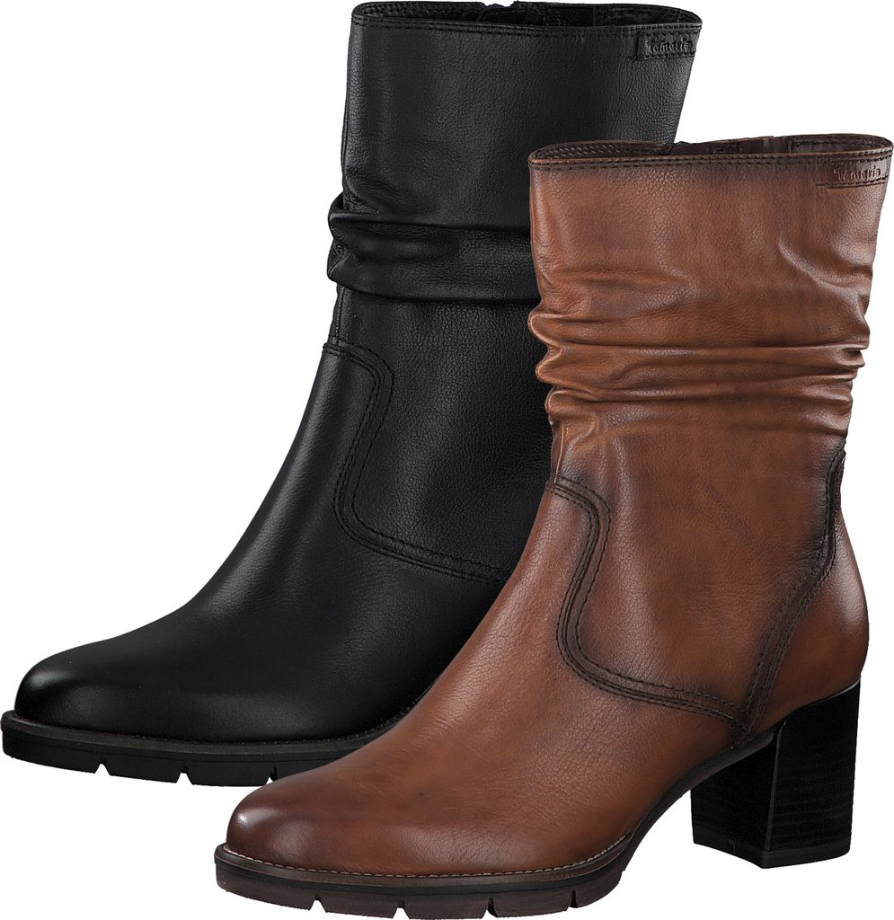 Tamaris Damen Stiefeletten Leder Stiefel Blockabsatz 1-25352-25, Größe:41 EU, Farbe:Schwarz