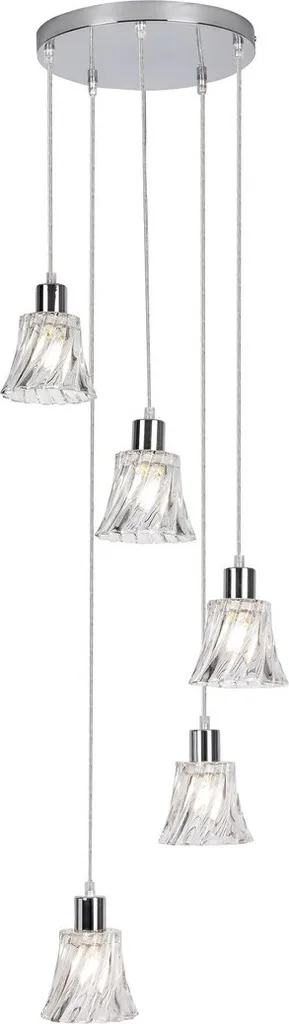 Lampe Suspendue E14 5x40W Chrome Hestia Rabalux - Lustre Moderne 5 Bras