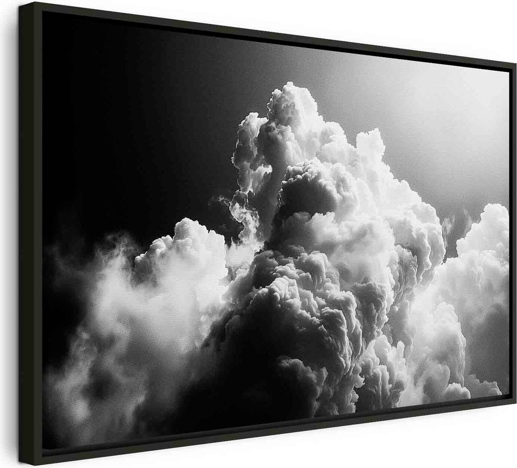 Italienischer Leinwand Leinwandbild - Clouds Like from Dreams: Let the Sun Illuminate Your Day – A Visual Feast 90x60 cm Muster b-H-10043-b-a