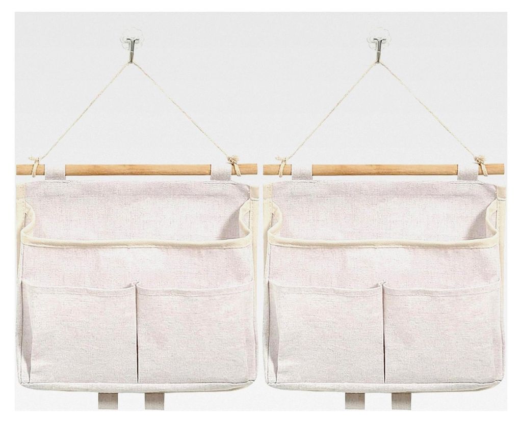 2 Stück Hängeorganizer, faltbarer Wandorganizer mit hoher Kapazität, Tasche mit Haken für das Badezimmer, Aufbewahrung mit 3 Fächern, Hängeau...