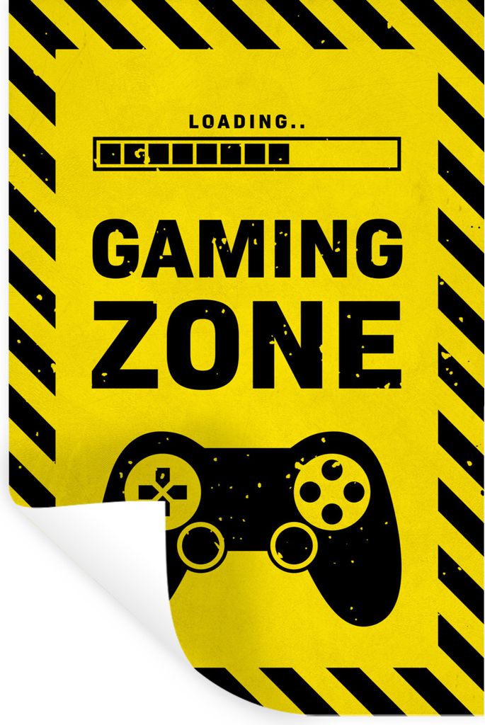 MuchoWow Wandtattoo Wandsticker Wandaufkleber Spiele - Zitate - Controller - Spielzone - Spiel 60x90 cm Selbstklebend und Repositionierbar - Stic...