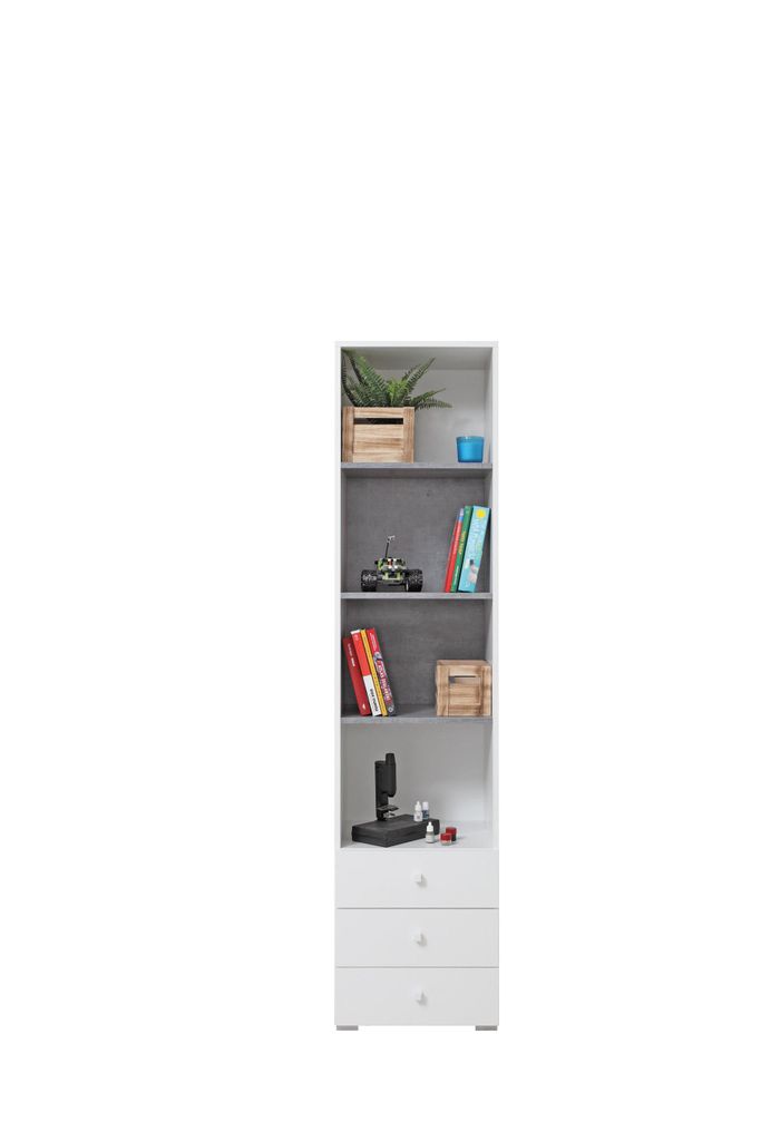 Masseno Buchregal GALIA für Wohnzimmer Büro oder Lesezimmer 45x40x190 cm, Weiß