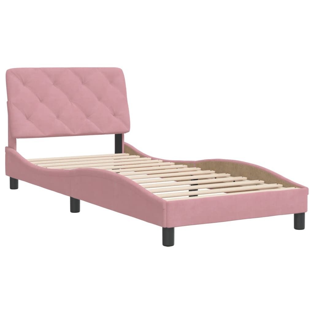 Bettgestell ohne Matratze Rosa 90x200 cm Samt