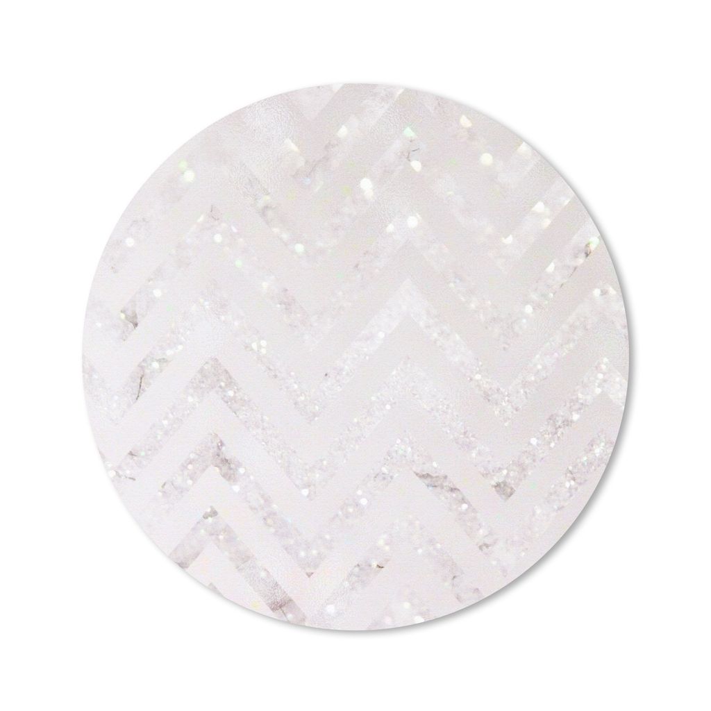 MuchoWow Mauspad Mousepad Marmor - Weiß - Glitter 30x30 cm - Mousepads - Maus Mat - Pad - Mausunterlage - Tischunterlage - Schreibtischmatten