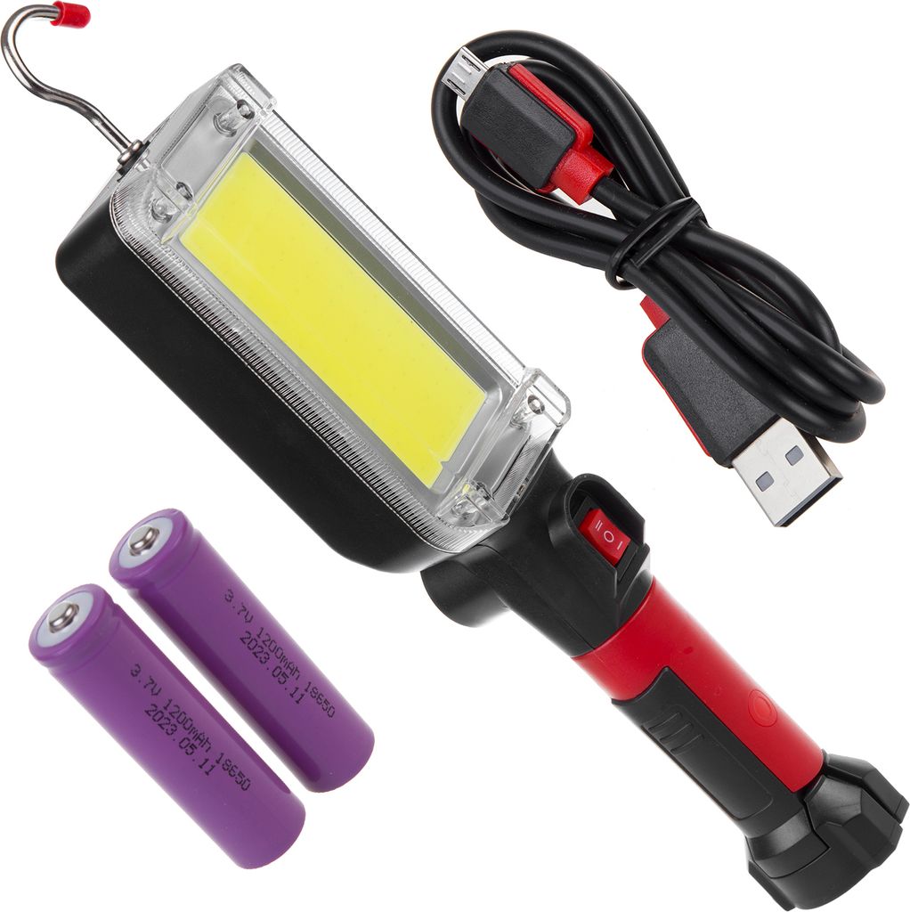 Maclean MCE307 Multifunktionales, Wiederaufladbares COB-Arbeitslicht mit Federklemme, Magnet und Haken 700 Lumen Inspektionslicht Werkstattlampe 36...