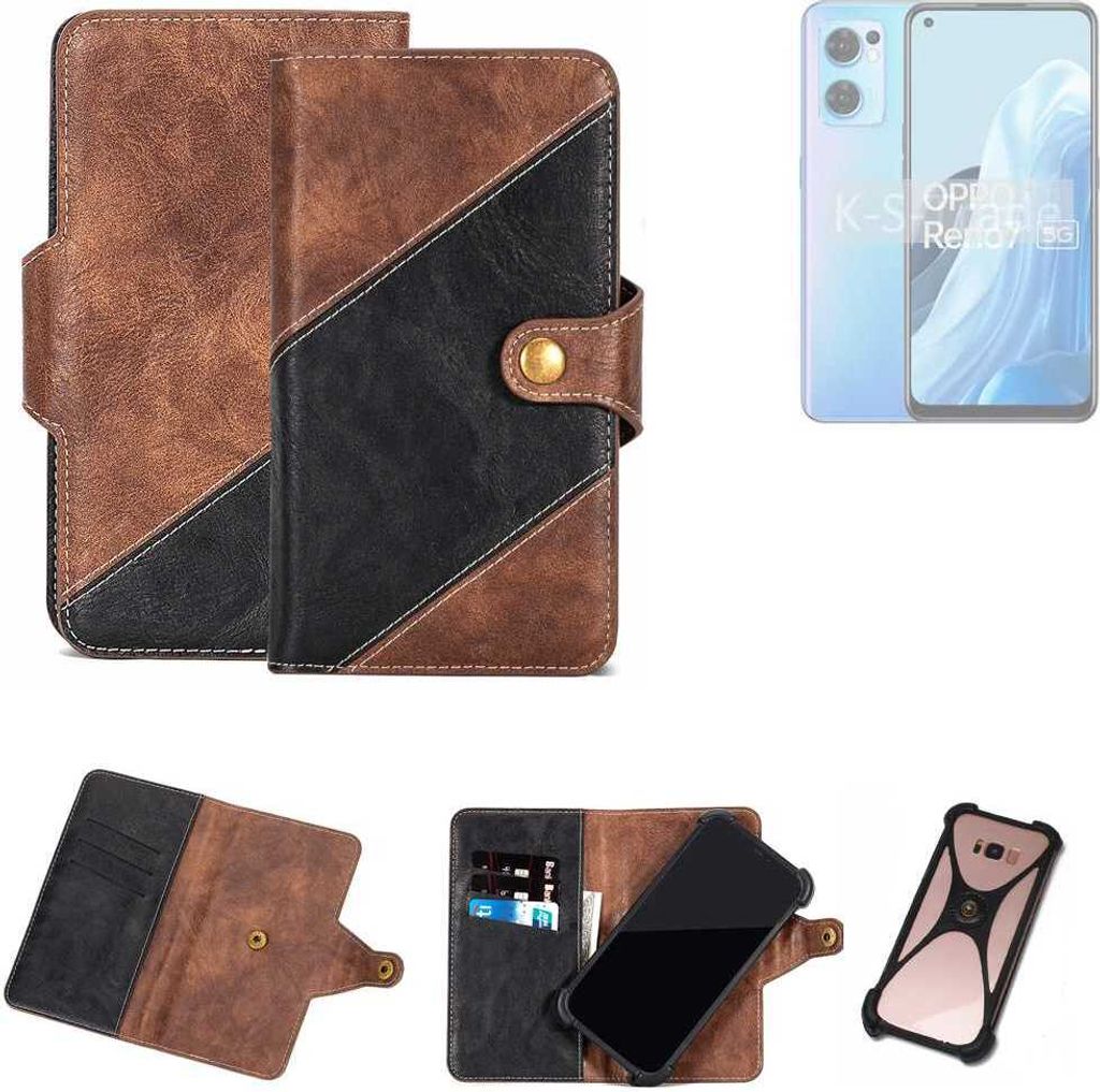 K-S-Trade Handyhülle Schutzhülle Bookstyle Case kompatibel mit Oppo Reno7 5G Klapphülle Cover Hülle Schutztasche 1x