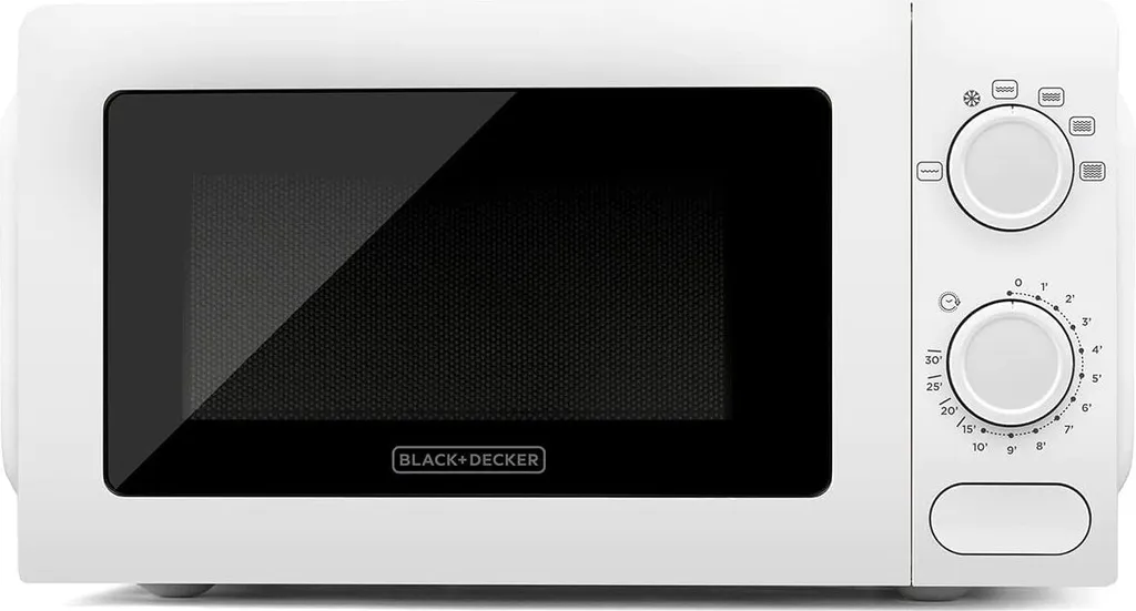 Microonde Economico BLACK+DECKER 20L 700W: Bianco, Essenziale, Potente