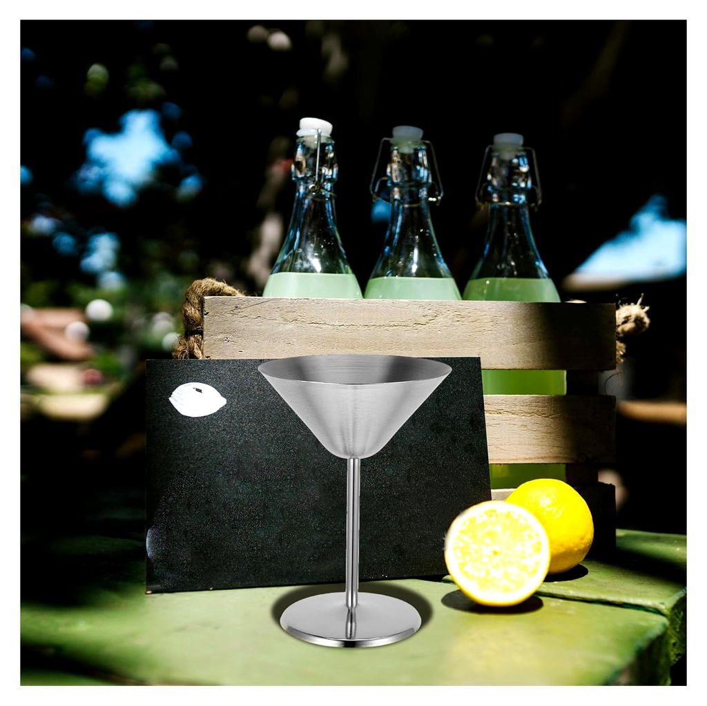 Edelstahl Cocktailbecher mit kreativem Design – Unzerbrechlicher Metall-Weinkelch im modernen Martini-Stil, vielseitig und robust für Zuhause un...