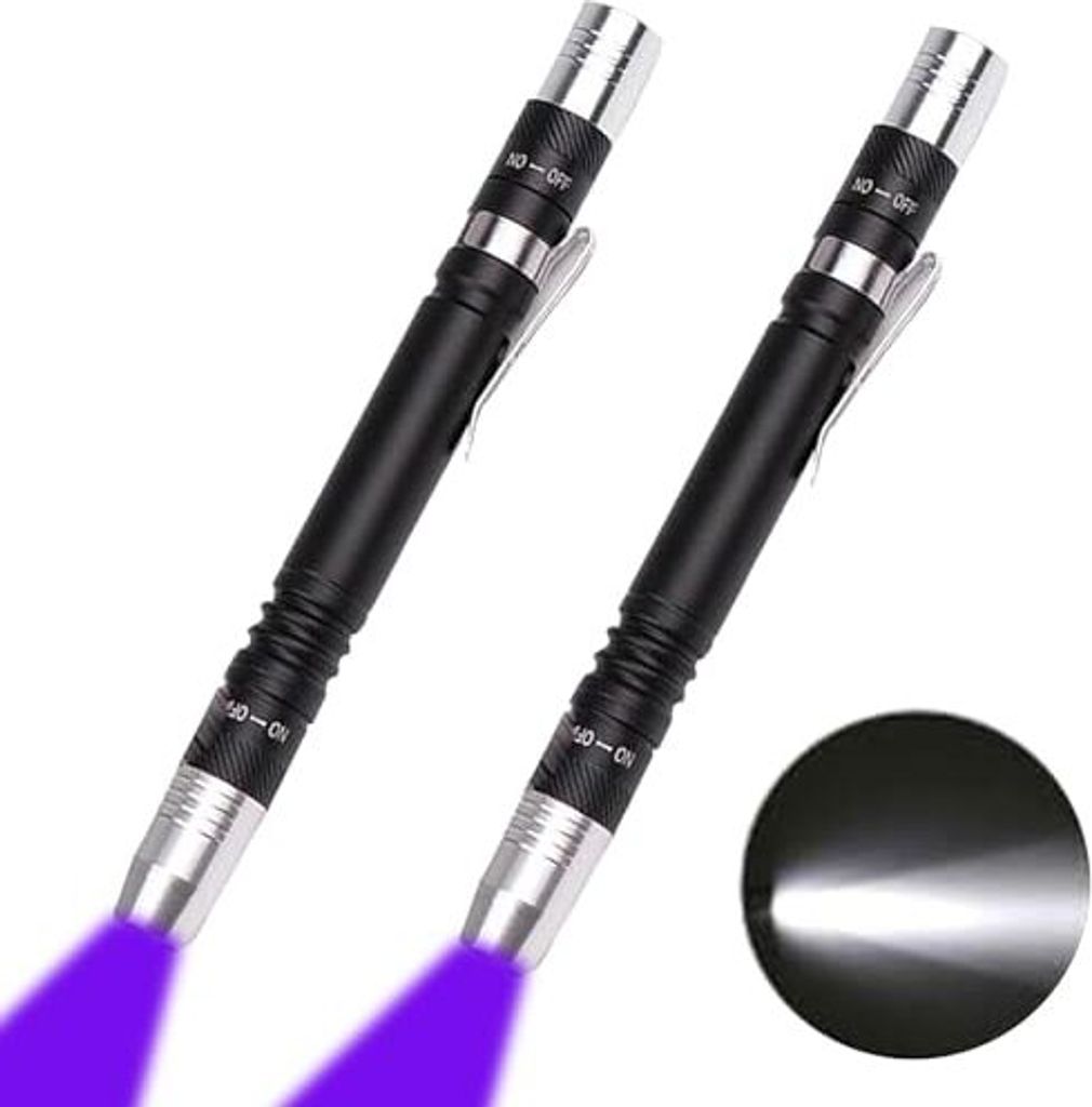 UV Schwarzlicht Taschenlampe LED LILAC und Weißes Licht 2 1 in 1 395 nm Urin Detektor Teppichvorhänge gefälschte Währung Hausflecken auf den Vo...
