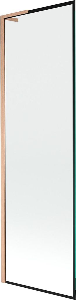 Mexen Next L Badewannenfaltwand 1-flügelig 60 x 150 cm, schwarzes Muster, gebürstetes Kupfer - 895-060-000-03-70-65