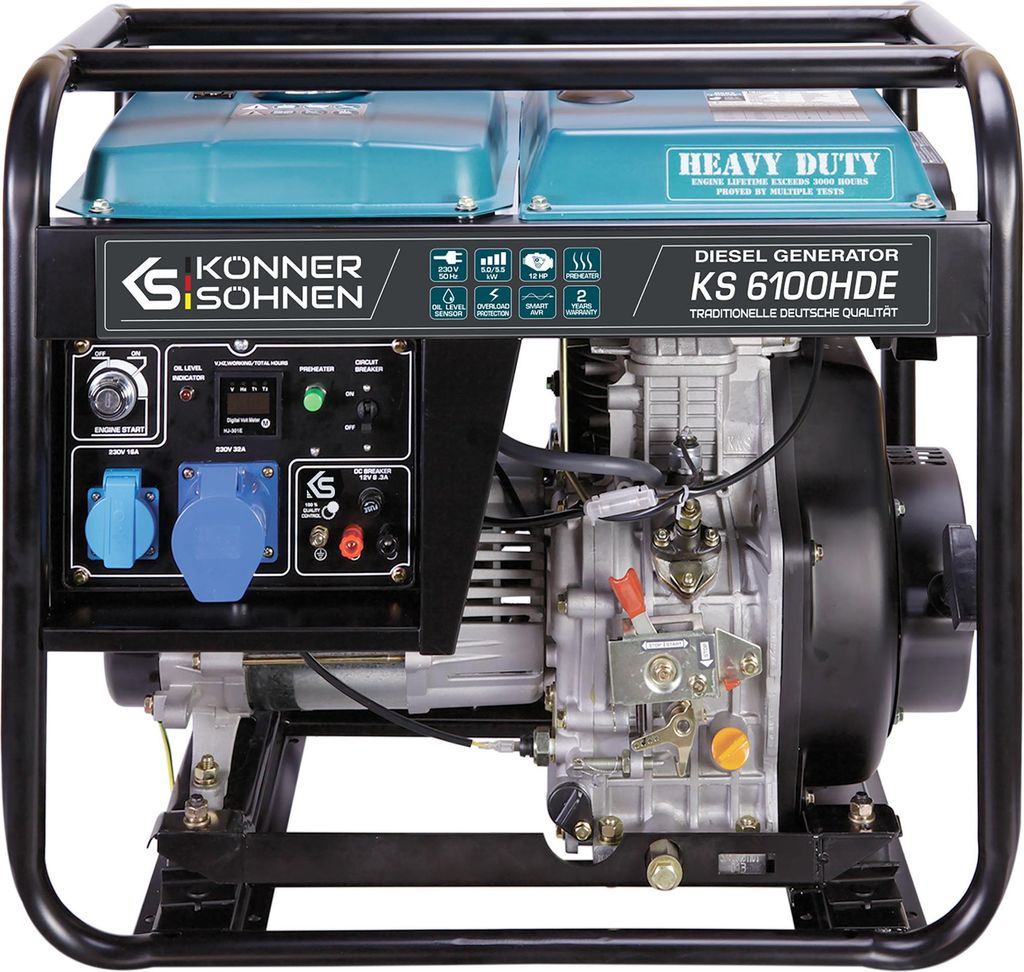 KS 6100HDE Stromerzeuger Stromgenerator Diesel Notstromaggregat 5.5kW