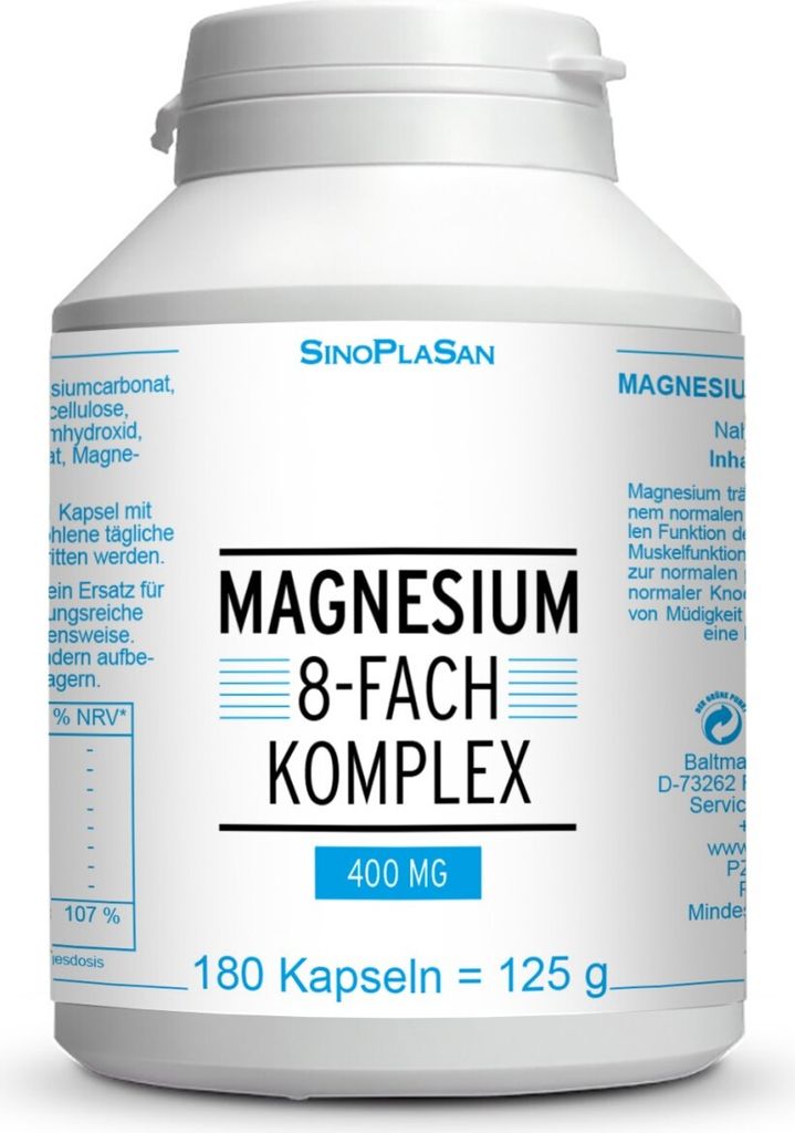 Magnesium 8x Complex 400 mg Capsules 180 kapsúl Obrázok produktu 