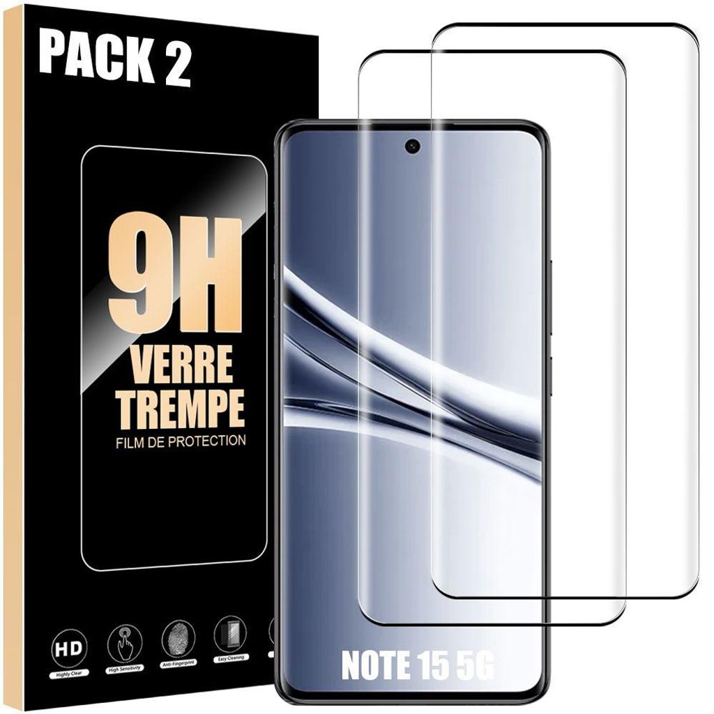 2 Verre Trempé 3D pour Xiaomi Redmi Note 15 5G, Antichoc Image du produit 